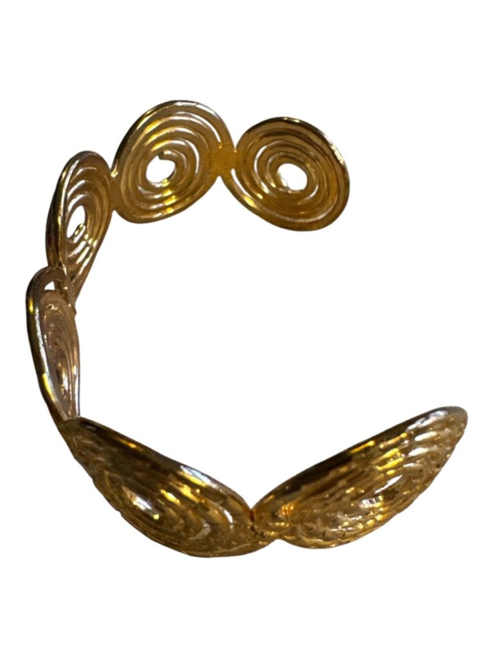 Gold-Tone Spiral Cuff Bracelet With Open-Ended Design